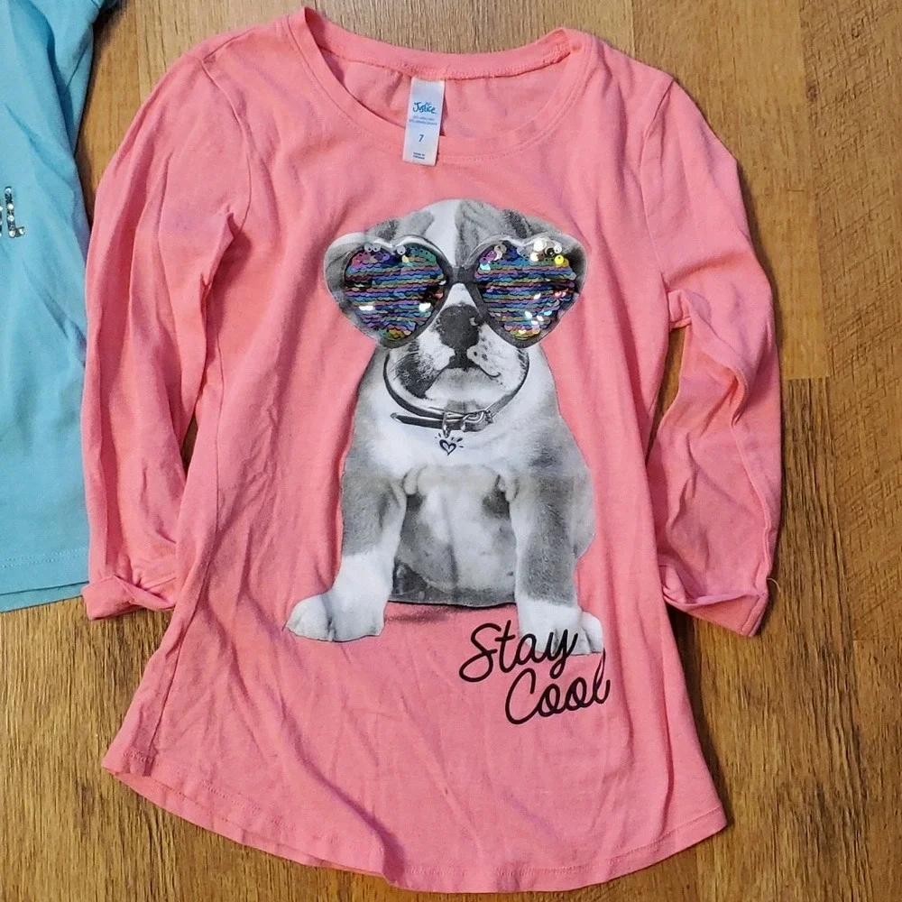 3 Pack Girls Short Sleeve Shirts Size 7-8 - Children's Place,‎ D-Signed, Justice